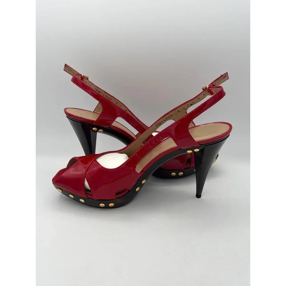 Women’s Stuart Weitzman Size 8.5 Bright Red Strappy Pumps